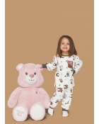 PIJAMA FEMININO BABY LONGO BRANCO ESTAMPA URSO FAMÍLIA - LUA LUÁ