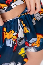 PIJAMA FEMININO CURTO DE ALÇA CETIM SNOOPY NAUTA FAMÍLIA - ACUO