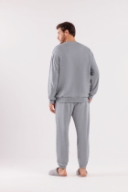 PIJAMA MASCULINO LONGO MOLETINHO CINZA - COR COM AMOR
