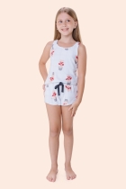 PIJAMA INFANTIL FEMININO COM REGATA E SHORT SOLDADINHO - BOCEJINHO