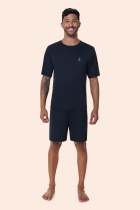 PIJAMA MASCULINO CURTO LIGANETE PRETO - BOCEJINHO