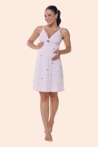 CAMISOLA GESTANTE/AMAMENTAÇÃO ROSA COM ESTRELAS - BOCEJINHO