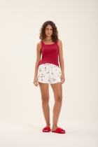 PIJAMA FEMININO CURTO COM REGATA MORANGOS - COR COM AMOR