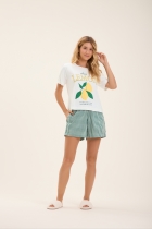 PIJAMA FEMININO CURTO COM MANGA LEMON - COR COM AMOR