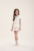 PIJAMA FEMININO INFANTIL CURTO COM MANGA PIQUENIQUE - COR COM AMOR