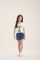 PIJAMA FEMININO JUVENIL CURTO COM MANGA DOG FAMÍLIA - COR COM AMOR