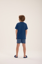 PIJAMA MASCULINO INFANTIL CURTO COM MANGA DOG FAMÍLIA - COR COM AMOR