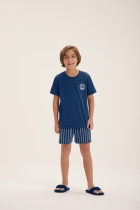 PIJAMA MASCULINO JUVENIL CURTO COM MANGA DOG FAMÍLIA - COR COM AMOR