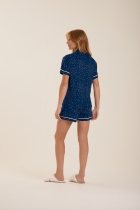 PIJAMA FEMININO CURTO COM BOTÕES CÉU ESTRELADO - COR COM AMOR