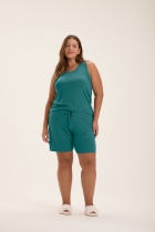 PIJAMA FEMININO CURTO COM REGATA VERDE PLUS SIZE - COR AMOR