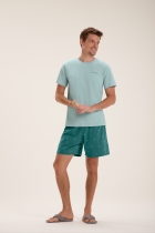 PIJAMA MASCULINO CURTO VERDE FUTEBOL PAI E FILHO - COR COM AMOR