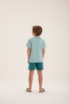 PIJAMA MASCULINO JUVENIL CURTO VERDE FUTEBOL PAI E FILHO - COR COM AMOR
