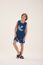 PIJAMA MASCULINO JUVENIL COM REGATA BRILHA NO ESCURO - COR COM AMOR