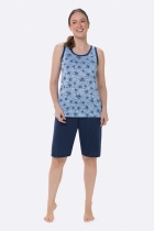 PIJAMA FEMININO REGATA COM BERMUDA AZUL MARINHO - BOCEJINHO