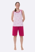 PIJAMA FEMININO REGATA COM BERMUDA ROSA - BOCEJINHO