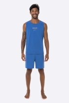 PIJAMA MASCULINO COM REGATA E BERMUDA AZUL ROYAL - BOCEJINHO