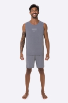 PIJAMA MASCULINO COM REGATA E BERMUDA CHUMBO - BOCEJINHO
