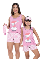 PIJAMA FEMININO JUVENIL COM REGATA E TAPA OLHO UVA OVELHA - CONTEMPORÂNEA