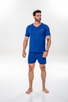 PIJAMA MASCULINO CURTO MODAL AZUL CLARO - YUME