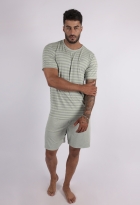 PIJAMA MASCULINO CURTO VISCOLYCRA MESCLA - YUME