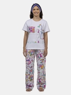 PIJAMA FEMININO LONGO COM MANGA CURTA BRANCO - SONHART