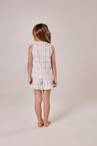 PIJAMA FEMININO INFANTIL CURTO COM REGATA XADREZ LILICA RIPILICA - COR COM AMOR