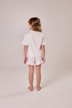 PIJAMA FEMININO INFANTIL CURTO BRANCO E ROSA LILICA RIPILICA - COR COM AMOR