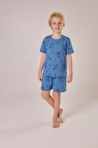PIJAMA MASCULINO JUVENIL CURTO COM MANGA AZUL TIGOR - COR COM AMOR