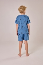 PIJAMA MASCULINO JUVENIL CURTO COM MANGA AZUL TIGOR - COR COM AMOR