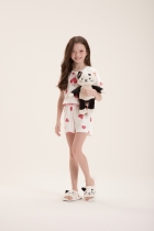 PIJAMA FEMININO INFANTIL CURTO BRANCO DOG CORAÇÃO - COR COM AMOR