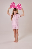 PIJAMA FEMININO INFANTIL COM BOTÕES XADREZ ROSA LILICA RIPILICA - COR COM AMOR
