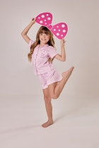 PIJAMA FEMININO INFANTIL COM BOTÕES XADREZ ROSA LILICA RIPILICA - COR COM AMOR