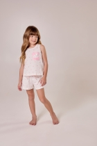 PIJAMA FEMININO INFANTIL CURTO COM REGATA ESTRELAS LILICA RIPILICA - COR COM AMOR