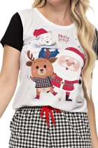 PIJAMA FEMININO CURTO COM SHORT XADREZ NATAL FAMÍLIA - UNIVERSO TOQUE