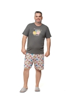 PIJAMA MASCULINO PLUS SIZE CURTO BATATA FRITA FAMÍLIA - UNIVERSO TOQUE