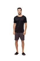 PIJAMA MASCULINO CURTO COM MANGA PRETO- UNIVERSO TOQUE