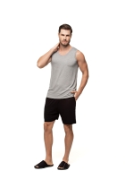 PIJAMA MASCULINO CURTO COM REGATA MESCLA - UNIVERSO TOQUE
