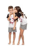 PIJAMA JUVENIL UNISSEX COM SHORT XADREZ NATAL FAMÍLIA - UNIVERSO TOQUE
