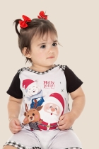 MACACÃO BABY UNISEX CURTO XADREZ NATAL FAMÍLIA - UNIVERS TOQUE
