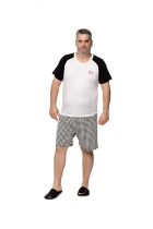PIJAMA MASCULINO CURTO PLUS SIZE XADREZ NATAL FAMÍLIA - UNIVERSO TOQUE