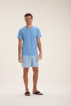 PIJAMA MASCULINO CURTO COM MANGA COQUEIRO AZUL FAMÍLIA - COR COM AMOR