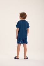 PIJAMA MASCULINO JUVENIL CURTO AZUL MARINHO - COR COM AMOR