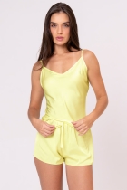 PIJAMA FEMININO CURTO DE ALÇA CETIM LIMA - ACUO