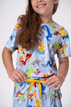 PIJAMA FEMININO INFANTIL CURTO LOONEY TUNES AZUL FAMÍLIA - ACUO