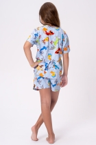 PIJAMA FEMININO INFANTIL CURTO LOONEY TUNES AZUL FAMÍLIA - ACUO