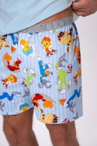 PIJAMA MASCULINO COM BERMUDA LOONEY TUNES AZUL FAMÍLIA - ACUO