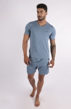 PIJAMA MASCULINO CURTO MODAL AZUL CLARO - YUME