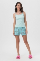 PIJAMA FEMININO COM ALÇA AZUL CACHORROS - MENSAGEIRO DOS SONHOS