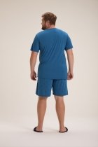 PIJAMA MASCULINO CURTO MARINHO ÂNCORA FAMÍLIA PLUS SIZE - COR COM AMOR