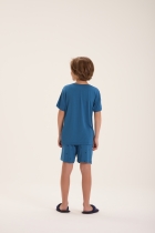 PIJAMA MASCULINO JUVENIL CURTO MARINHO ÂNCORA - FAMÍLIA - COR COM AMOR